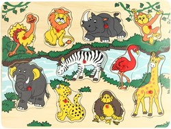 Playwood puzzle en bois animaux sauvages - jouet éducatif 10 pièces