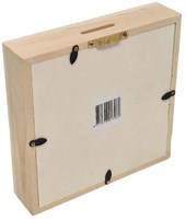 Hobbygroep tirelire plexiglas boîte à économies bois naturel blanc 17 cm-3