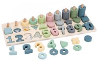 Playwood planche à compter et formes en bois jouet éducatif 76 pièces-2
