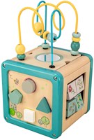 Playwood cube d'activités en bois jouet éducatif labyrinthe de perles