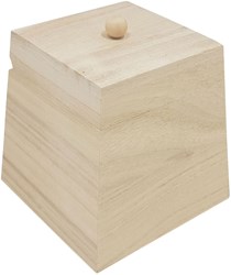 Playwood houten speelgoed kist vierkant met klepdeksel 10x10x10 cm
