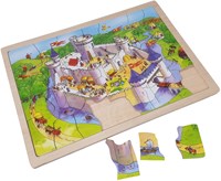 Playwood puzzle en bois château 41 pièces jouet coloré-2