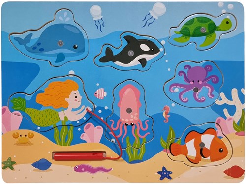 Playwood puzzle en bois jeu de pêche jouet éducatif motricité