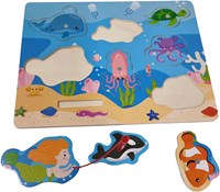 Playwood puzzle en bois jeu de pêche jouet éducatif motricité-2