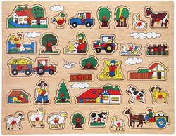 Playwood puzzle en bois ferme extra grand 32 pièces jouet éducatif