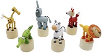 Playwood jouet en bois figurine à pousser jungle colorée éducative-3