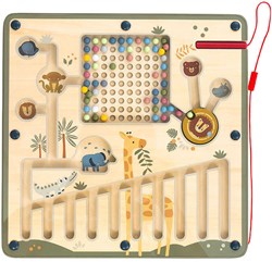 Playwood labyrinthe magnétique en bois safari jouet Montessori 28x28cm