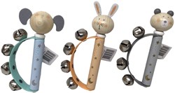 Playwood instrument de musique en bois poignée clochette animal jouet coloré
