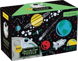 Mudpuppy puzzel ruimte glow in the dark - 100 stukjes karton