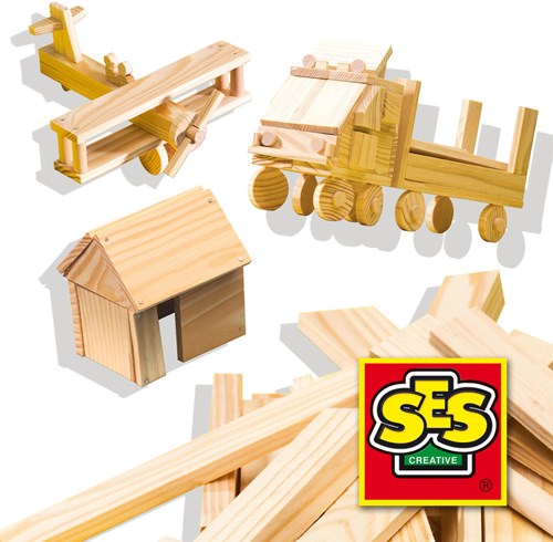 Ses timmerset deluxe houten speelgoed knutselset voor kinderen-2