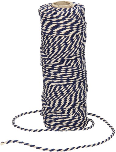 Quantore corde coton bleu-blanc 45 mètres 50 grammes ficelle-3
