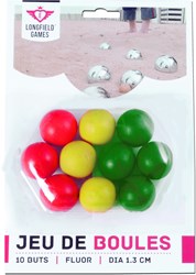 HOT Sports + Toys jeu de boules but-ballen hout fluor 10 stuks - Engelhart