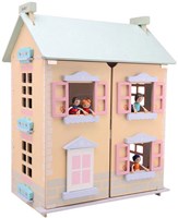 Jouéco maison de poupées en bois avec meubles et poupées - bois FSC-2