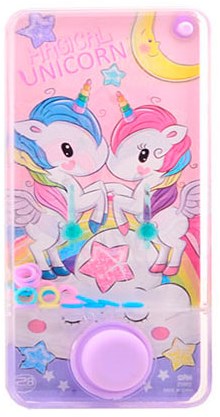 Johntoy jeu d'eau licorne - Jouet de patience plastique rose-2