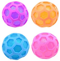 Johntoy balle anti-stress jouet hexagone à paillettes multicolore