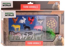 Johntoy boerderij speelset dieren speelgoed 19-delig kunststof