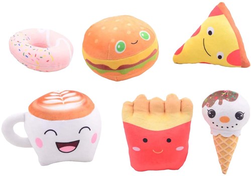 Johntoy pluche fastfood knuffels set van 2 vrolijke speelgoed-2