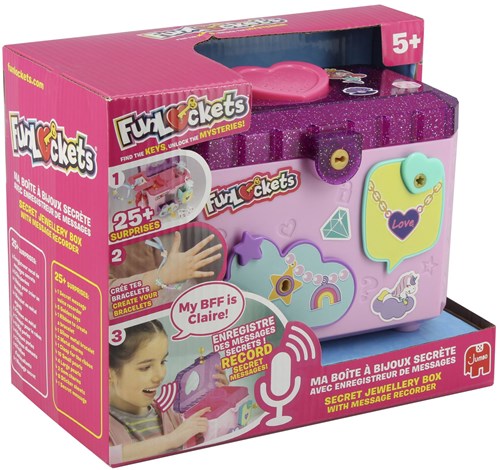 Jumbo boîte à bijoux FunLockets avec enregistreur de messages secrets jouet