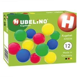 Hubelino knikkers kunststof set - 12 stuks knikkerbaan speelgoed