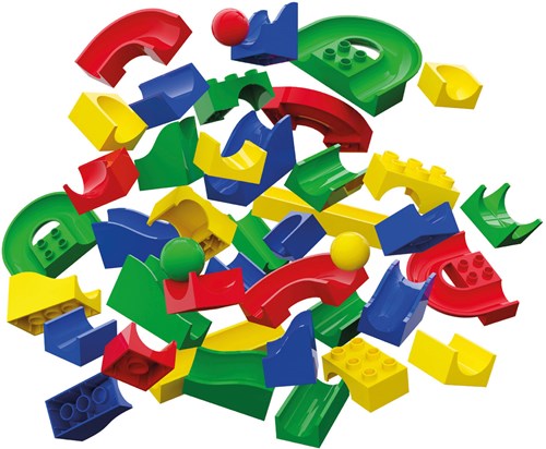 Hubelino knikkerbaan baanelementen set - 55-delig - uitbreiding speelgoed-2