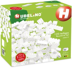 Hubelino bouwstenen wit - 120-delig bouwset - compatibel knikkerbaan