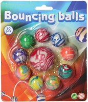 Johntoy stuiterballen speelgoed 10 stuks kleurrijk rubber op kaart-2