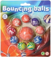 Johntoy stuiterballen speelgoed 10 stuks kleurrijk rubber op kaart-3