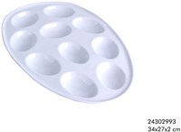 Svenska Living plateau à œufs porcelaine blanc pour 10 œufs 26x19x2cm-3