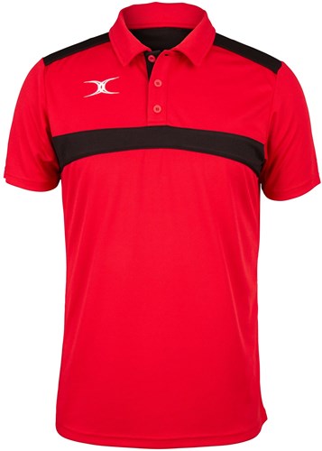 Gilbert polo sport rouge noir - homme petit rugby