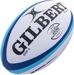 Gilbert ballon de rugby match bleu atom - taille 4 - ballon rugby grip