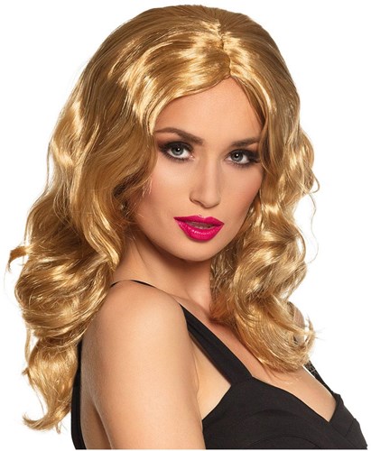 Boland - Perruque célébrité blonde cheveux longs ondulés femme showgirl-3
