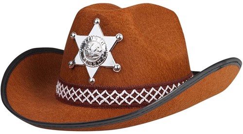 Boland chapeau cowboy shérif marron pour enfants - chapeau déguisement
