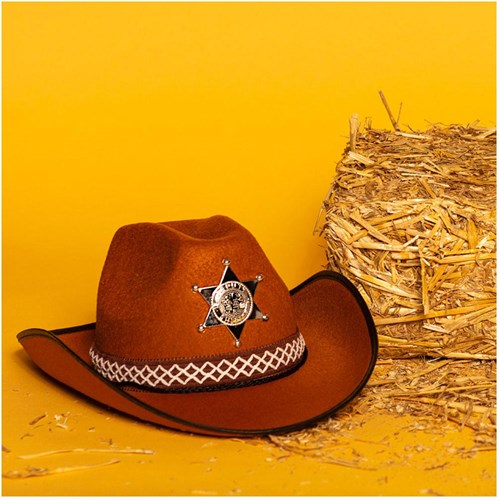 Boland chapeau cowboy shérif marron pour enfants - chapeau déguisement-2