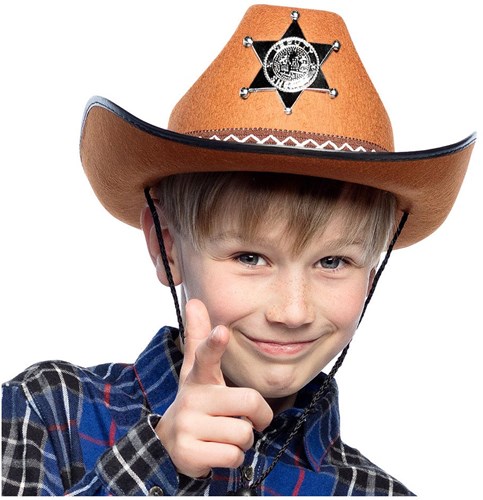 Boland chapeau cowboy shérif marron pour enfants - chapeau déguisement-3