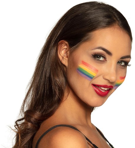 Boland crayons maquillage arc-en-ciel - stick maquillage - maquillage multicolore - carnaval, fête à thème, pride-2