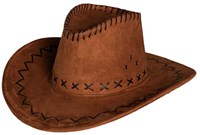 Boland chapeau de cowboy marron aspect cuir - accessoire western adulte