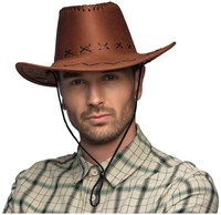 Boland chapeau de cowboy marron aspect cuir - accessoire western adulte-2