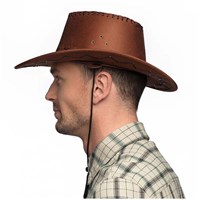 Boland chapeau de cowboy marron aspect cuir - accessoire western adulte-3