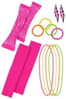 Boland 80's Neon Accessoireset voor volwassenen - Hippie Disco outfit-2