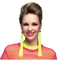 Boland boucles d'oreilles néon jaune festival - bijoux disco 80s remarquables-2