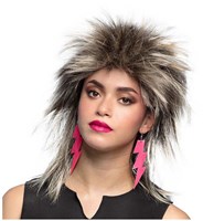 Boland oorbellen neonroze bliksem - disco accessoire dames 80's party-2