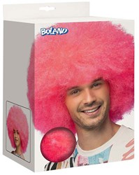 Boland perruque afro néon rose cheveux courts synthétique adulte