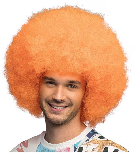 Boland perruque afro néon orange femme - accessoire déguisement carnaval-2