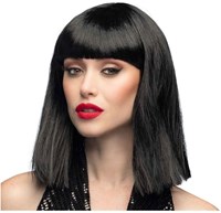 Boland perruque noire femme lisse mi-longue fête déguisée 80's 90's-2