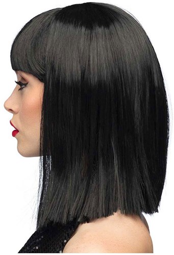 Boland perruque noire femme lisse mi-longue fête déguisée 80's 90's-3