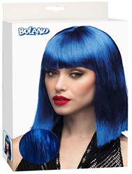 Boland perruque bleue femme mi-longue disco carnaval cheveux synthétiques