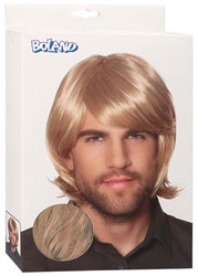 Boland perruque Spike blond lisse mi-long accessoire rétro homme