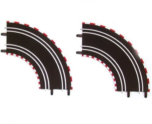 Carrera virage circuit de course - 2 pièces éléments de piste plastique 1:43