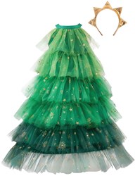 Great Pretenders kerstboomjurk kind verkleedjurk met haarband 5-6 jaar