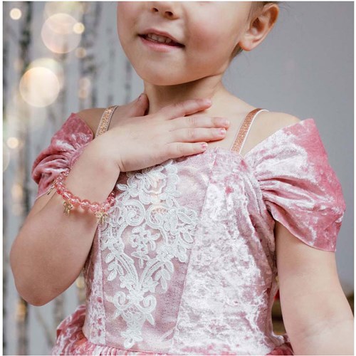 Great Pretenders kralenarmband roze met strikjes - kindersieraad feest-3